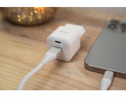 Swissten síťový adaptér gan 1x usb-c 20w pd a 1x usb-a 18w qc bílý