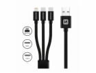 Swissten datový kabel textile 3in1 1,2 m černý (lightning...
