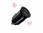 Swissten cl adaptér 2x usb 4,8a metal černý