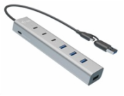 i-tec USB-C/USB-A Charging Metal HUB 7 Port (3x USB-C, 4x USB-A)