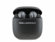 Karl Lagerfeld Bezdrátová sluchátka do uší s kovovým potiskem loga TWS ANC/ENC Bluetooth 5.4 (černá)