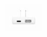 Swissten cestovní adaptér GaN USB-C + USB-A 65w výměnné vidlice (US, EU, UK) bílý