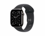 Apple Watch Series 11 GPS + Cellular 46mm Bridlicový sivý titán s čiernym športovým remienkom - S/M