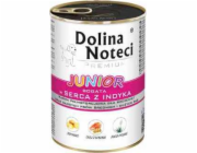 DOLINA NOTECI Premium Junior bohaté na krůtí srdíčka - vlhké krmivo pro štěňata středních a velkých plemen - 400g