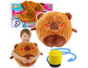 LeanToys Skákací míč rostoucí plyšová kapybara hnědá pumpa 50 cm