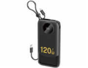 Dudao Powerbanka K13 10000mAh s vestavěným kabelem - černá