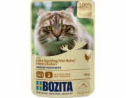 BOZITA Masové kousky v omáčce s kuřecím – vlhké krmivo pro kočku – 85g