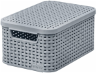 Košík s vekom Curver® STYLE S, sivý, s vekom, 19.8x29.1x1...