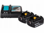 MAKITA Sada baterií a nabíječek , 2 x 5Ah, 18V