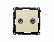 Kontakt-Simon Anténní zásuvka Simon 55 R-TV, 10 dB, pro průchozí zásuvky (modul) 1x Vstup: 5862 MHz Matná šampaňská TAZ.01/144