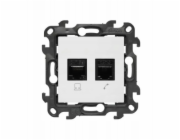 Kontakt-Simon Simon 24 Počítačová zásuvka RJ45 kategorie 5e + telefonní zásuvka RJ11 bílá N5T.01/11
