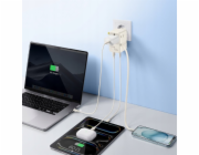 Cestovní adaptér Baseus EnerCore CG11 70W 6 v 1 s navíjecím kabelem USB-C - bílý