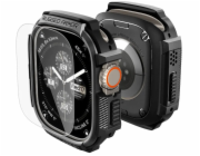 Spigen Pouzdro Rugged Armor & Tempered Glass pro Apple Watch Ultra 1 / 2 / 3 (49 MM) matně černé