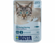 BOZITA Masové kousky v omáčce se sleďem – vlhké krmivo pro kočku – 85g