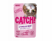 CATCH Three kinds of meat and carrot in jelly - mokré krmivo pro kočky - 85g