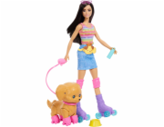 Mattel Barbie BRB panenka Brune na kolečkových bruslích (JMJ45)