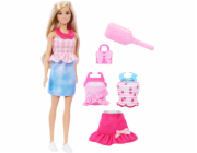 Mattel Panenka Barbie s motivem světle blond, snadno se obléká, (JMH18)