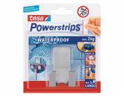 Tesa Voděodolný dvojitý háček, úzký z nerezové oceli, se 2 proužky Powerstrips, velký