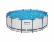 Bestway Steel Frame Steel Pro Max Frame GS O 427 x 122 cm kulatá světle šedá