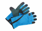 Květinové rukavice, PVC textura, modré, velikost 9