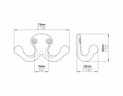 Siro Hook 582 Metal Uni Black Matt Rozteč otvorů 19 mm