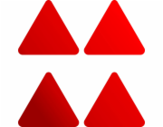 Holografické samolepky odrážející světlo "Triangle Red" 10,5 cm x 10,5 cm
