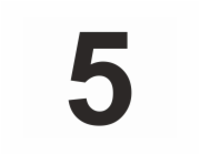 Samolepka "5" Černá PVC fólie výška 10 cm