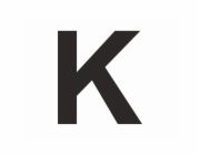 Samolepka "K" černá, výška 6 cm, PVC fólie