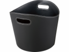 Koš na palivové dřevo, imitace kůže, O 39 cm, černý