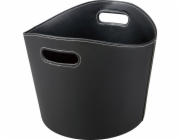 Koš na palivové dřevo, imitace kůže, O 39 cm, černý