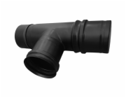 T-kus Firefix pro potrubí peletových kamen, černý, průměr 80 mm.