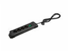 Prodlužovací kabel Tido se 4 zásuvkami, černý, 55 mm x 36...