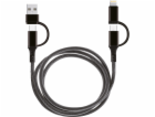 USB 4v1 nabíjecí a datový kabel USB A USB C Lightning čer...
