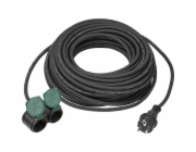 Gumový prodlužovací kabel se zástrčkou, 20 m, černý H07RN-F3G