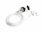 Prodlužovací kabel s ochranným kontaktem, 2cestný, bílý, 3 m