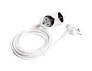 Prodlužovací kabel s ochranným kontaktem, 2cestný, bílý, 3 m
