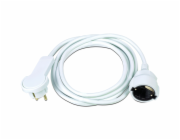 Prodlužovací kabel s plochou zástrčkou, bílý