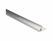 Čtvrtkruhový ukončovací profil, PVC fólie, kartáčovaná stříbrná, 8 mm x 2,5 m