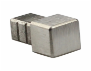 Rohový hranatý koncový profil, kartáčovaná nerezová ocel, 10 mm (2 ks)