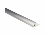 Čtvrtkruhový ukončovací profil, PVC fólie, kartáčovaná stříbrná, 10 mm x 2,5 m
