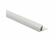 Čtvrtkruhový ukončovací profil, lesklé bílé PVC, 8 mm x 2,5 m