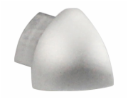 Rohový čtvrtkruhový koncový profil, eloxovaný hliník, matně stříbrný, 10 mm (2 ks)