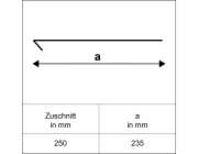 Okapní lišta bez okapnice, přírodní hliník, řezaná na rozměr 250 mm x 2000 mm