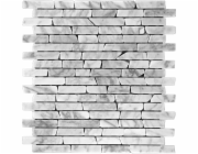 Mramorová mozaika Carrara White Slim Brick 28,5 cm x 30,5 cm