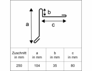 Okrajový plech s okapnicí, přírodní hliník, řezaný na rozměr 250 mm x 2000 mm