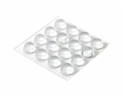 Samolepicí dorazy Hettich O 11 x 5 mm, průhledný plast, 16 kusů