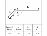 Konzola okapu bez okapnice, přírodní hliník, řezaná na rozměr 200 mm x 1000 mm