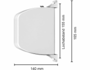 Schellenberg navíječka na povrch Mini, s panty, 155 mm, bílá
