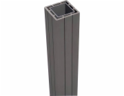 WPC sloupek s krytkou včetně kotvy na sloupek 240 x 7 x 7 cm světle šedý
