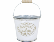 Sonstige Kovový květináč Flower & Garden, bílý, O 16,5 cm x 14 cm